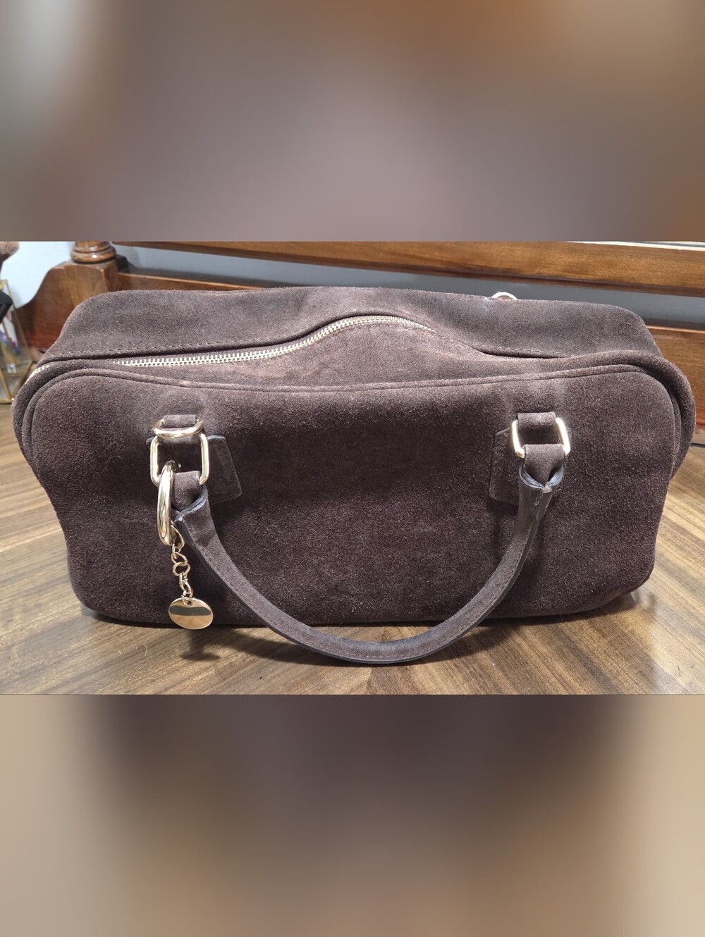 Isadora Made in Italy Chocolate Suede Leather Satchel